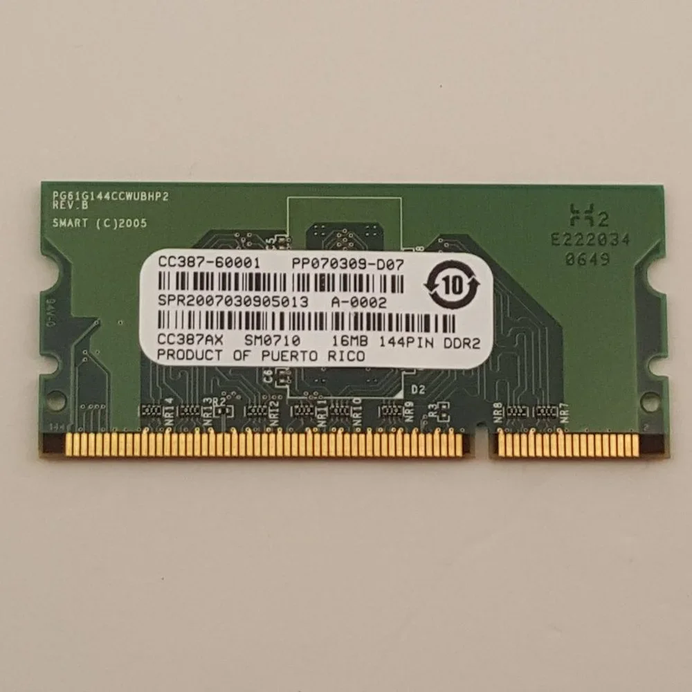 HP CC387AX 16MB 144-pin DDR2 SDRAM Memory Module HP LJ 3005 CC387-60001